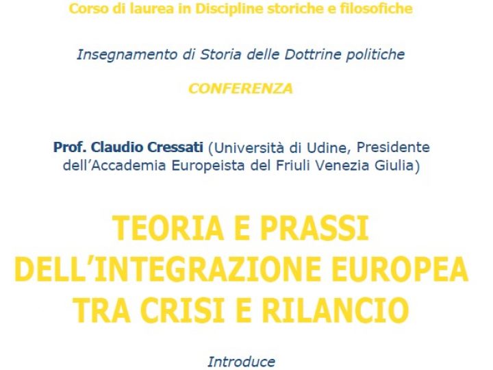 TEORIA E PRASSI DELL’INTEGRAZIONE EUROPEA TRA CRISI E RILANCIO